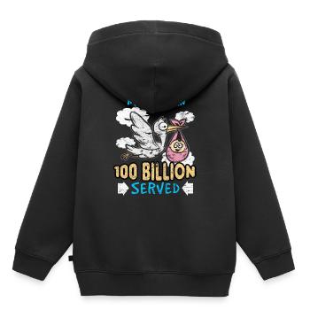 stork - Kids Premium Organic Hoodie - black - Back - AI Model Kid Male (0cm)