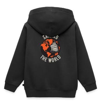 Segelschiff - Kinder Premium Organic Hoodie - Schwarz - Hinten - AI Model Kid Male (0cm)
