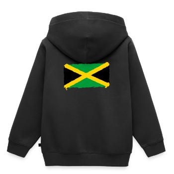Jamaica Flagge - Kinder Premium Organic Hoodie - Schwarz - Hinten - AI Model Kid Male (0cm)