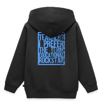 Lehrer - Kinder Premium Organic Hoodie - Schwarz - Hinten - AI Model Kid Male (0cm)