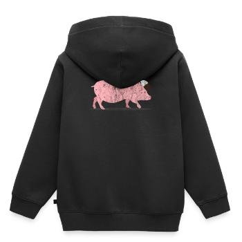 Animaux cochon - Sweat Premium à capuche enfant bio - noir - Dos - AI Model Kid Male (0cm)