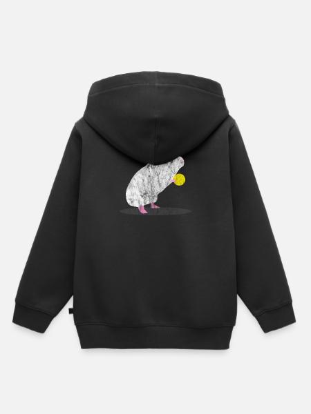 Tiere Ratte und Käse - Kinder Premium Organic Hoodie - Schwarz