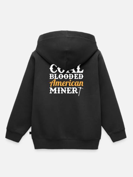 Kohle Blooded American Miner - Kinder Premium Organic Hoodie - Schwarz