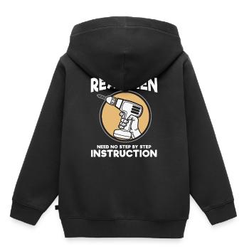 Bedienungsanleitung Heimwerker DIY - Kinder Premium Organic Hoodie - Schwarz - Hinten - AI Model Kid Male (0cm)