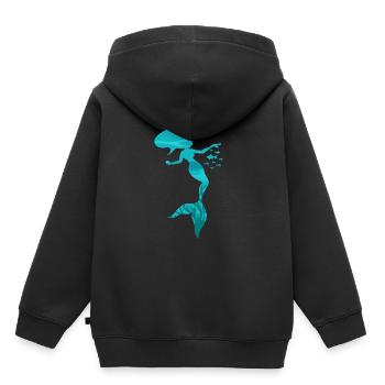 Sirène sirène sirène conte de fées - Sweat Premium à capuche enfant bio - noir - Dos - AI Model Kid Male (0cm)