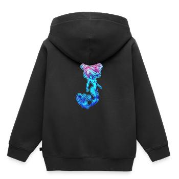 Sirène sirène sirène conte de fées - Sweat Premium à capuche enfant bio - noir - Dos - AI Model Kid Male (0cm)