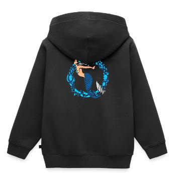 Sirène sirène sirène conte de fées - Sweat Premium à capuche enfant bio - noir - Dos - AI Model Kid Male (0cm)