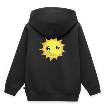 Soleil souriant - Sweat Premium à capuche enfant bio - noir - Dos - AI Model Kid Male (0cm)