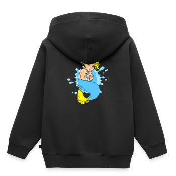 Sirène sirène sirène conte de fées - Sweat Premium à capuche enfant bio - noir - Dos - AI Model Kid Male (0cm)