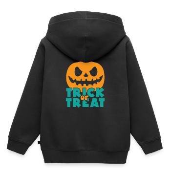 Trick or Treat cadeau Halloween dire - Sweat Premium à capuche enfant bio - noir - Dos - AI Model Kid Male (0cm)