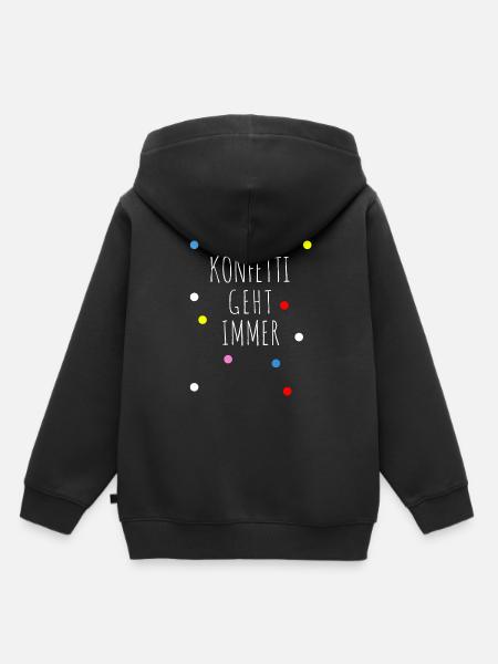 KONFETTI SHIRT - Kinder Premium Organic Hoodie - Schwarz