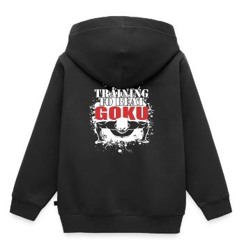 Entraînement pour battre Goku - Sweat Premium à capuche enfant bio - noir - Dos - AI Model Kid Male (0cm)