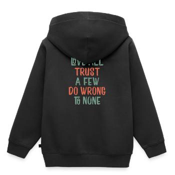 Love for all - Kids Premium Organic Hoodie - black - Back - AI Model Kid Male (0cm)
