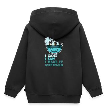 Tortue disant drôle animal de reptile embarrassant - Sweat Premium à capuche enfant bio - noir - Dos - AI Model Kid Male (0cm)