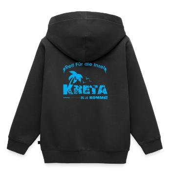 Crète - Sweat Premium à capuche enfant bio - noir - Dos - AI Model Kid Male (0cm)