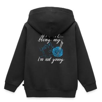 Wenn ich mein Garn, das Quilting-Hemd strickt, kippe - Kinder Premium Organic Hoodie - Schwarz - Hinten - AI Model Kid Male (0cm)