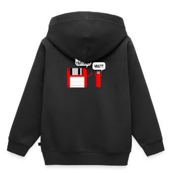 Floppy USB Stick What gift idea - Kids Premium Organic Hoodie - black - Back - AI Model Kid Male (0cm)