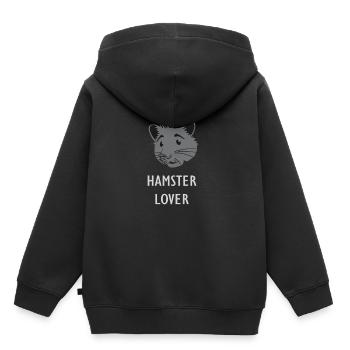 Hamster - hamster doré - amoureux de hamster - - Sweat Premium à capuche enfant bio - noir - Dos - AI Model Kid Male (0cm)