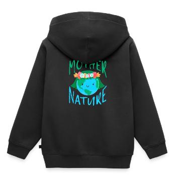 Mère Nature Terre Cadeau Protection de l'environnement - Sweat Premium à capuche enfant bio - noir - Dos - AI Model Kid Male (0cm)