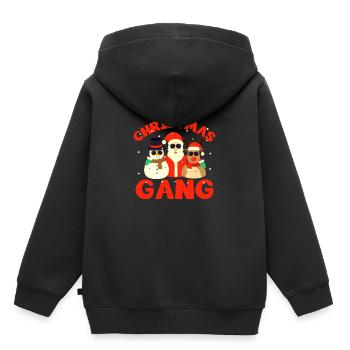 Matériel de Noël - Sweat Premium à capuche enfant bio - noir - Dos - AI Model Kid Male (0cm)