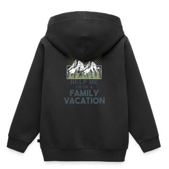 Help Me I'm on a Family Vacation / Gift / Men - Kids Premium Organic Hoodie - black - Back - AI Model Kid Male (0cm)
