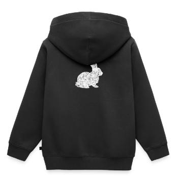 hare - Kids Premium Organic Hoodie - black - Back - AI Model Kid Male (0cm)