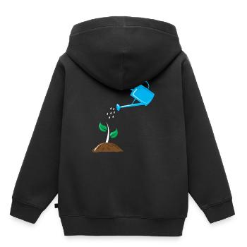 Garden plants pour - Kids Premium Organic Hoodie - black - Back - AI Model Kid Male (0cm)