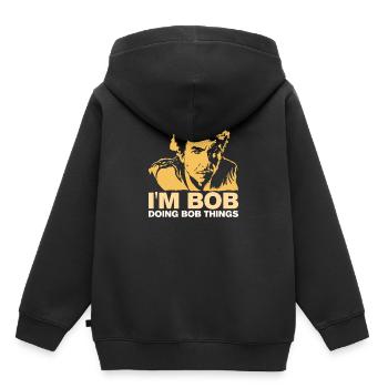 Lustiges 'Ich bin Bob - Mache Bob Sachen Geschenk - Kinder Premium Organic Hoodie - Schwarz - Hinten - AI Model Kid Male (0cm)