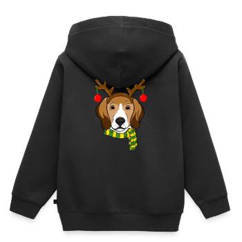 Beagle Xmas Reindeer Horns Dog Lover Christmas - Kids Premium Organic Hoodie - black - Back - AI Model Kid Male (0cm)