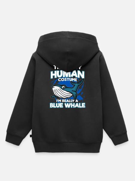 Blauwal - Kinder Premium Organic Hoodie - Schwarz
