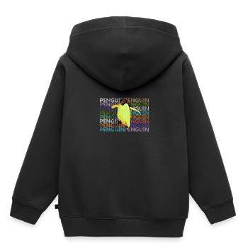 Cadeau de pingouin - Sweat Premium à capuche enfant bio - noir - Dos - AI Model Kid Male (0cm)