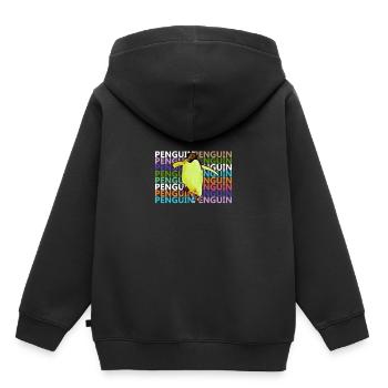 manchot - Sweat Premium à capuche enfant bio - noir - Dos - AI Model Kid Male (0cm)