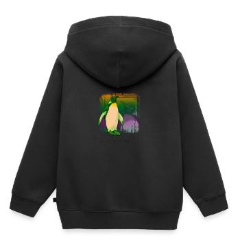 Pingouin Oiseau Marin Cadeau Pôle Sud - Sweat Premium à capuche enfant bio - noir - Dos - AI Model Kid Male (0cm)