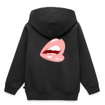 Gros bisou - Sweat Premium à capuche enfant bio - noir - Dos - AI Model Kid Male (0cm)