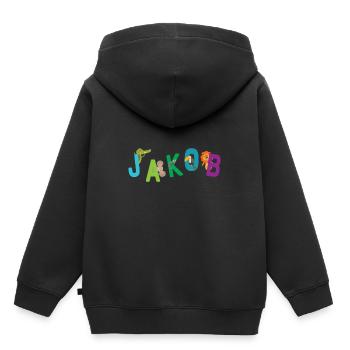James - Kids Premium Organic Hoodie - black - Back - AI Model Kid Male (0cm)