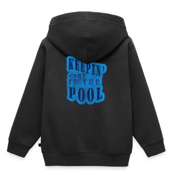 Cool im Pool - Kinder Premium Organic Hoodie - Schwarz - Hinten - AI Model Kid Male (0cm)