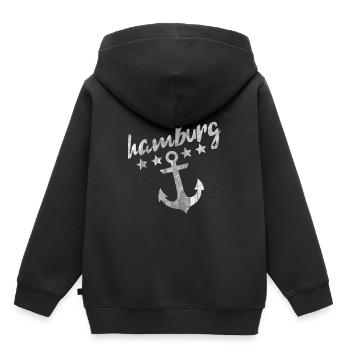 Hamburg anchor - Kids Premium Organic Hoodie - black - Back - AI Model Kid Male (0cm)