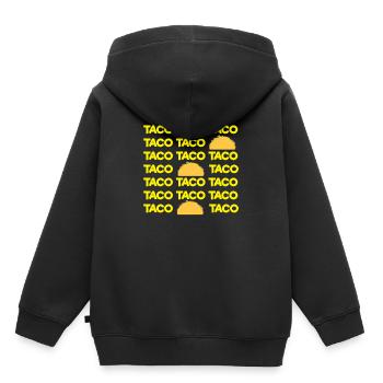 Taco - Kinder Premium Organic Hoodie - Schwarz - Hinten - AI Model Kid Male (0cm)