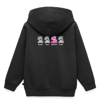 Licorne Appaloosa - Sweat Premium à capuche enfant bio - noir - Dos - AI Model Kid Male (0cm)