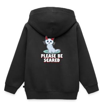 Idée de cadeau effrayant de cornes de diable halloween - Sweat Premium à capuche enfant bio - noir - Dos - AI Model Kid Male (0cm)