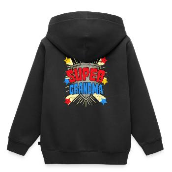Heldin Großmutter Omi Super Grandma Oma Held - Kinder Premium Organic Hoodie - Schwarz - Hinten - AI Model Kid Male (0cm)