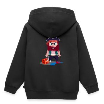Pirat Doodle Art - Kinder Premium Organic Hoodie - Schwarz - Hinten - AI Model Kid Male (0cm)