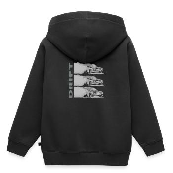 DRIFT sombre - Sweat Premium à capuche enfant bio - noir - Dos - AI Model Kid Male (0cm)