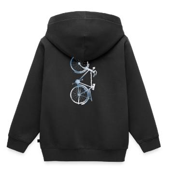 Fahrrad - Kinder Premium Organic Hoodie - Schwarz - Hinten - AI Model Kid Male (0cm)