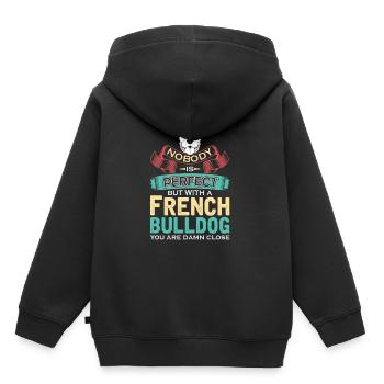 Bouledogue français - Sweat Premium à capuche enfant bio - noir - Dos - AI Model Kid Male (0cm)