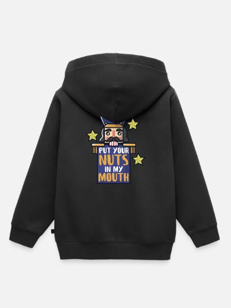 Nussknacker knackt Nüsse - Kinder Premium Organic Hoodie - Schwarz