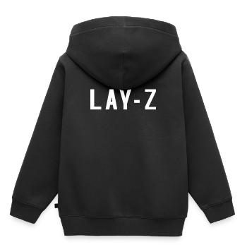 Paresseux fatigué fatigué dire - Sweat Premium à capuche enfant bio - noir - Dos - AI Model Kid Male (0cm)