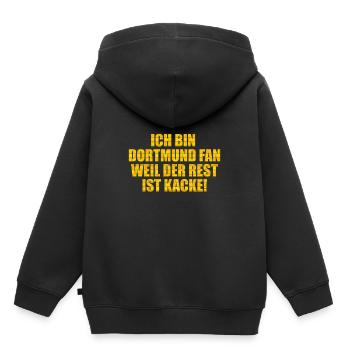 Ich bin Dortmund Fan weil der Rest ist kacke! Wand - Kinder Premium Organic Hoodie - Schwarz - Hinten - AI Model Kid Male (0cm)