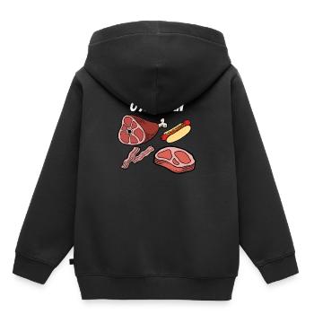 Anti Vegan 0% Vegan Carnivore Meat Filet - Kids Premium Organic Hoodie - black - Back - AI Model Kid Male (0cm)