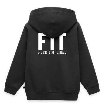 Untrainiert Lustig Humor Witz - Kinder Premium Organic Hoodie - Schwarz - Hinten - AI Model Kid Male (0cm)